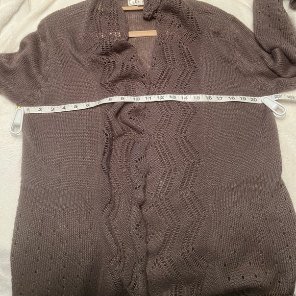 Decree Brown Ruffled Cardigan - Picture 8 of 9